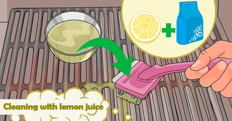 Cleaning the grate with lemon juice