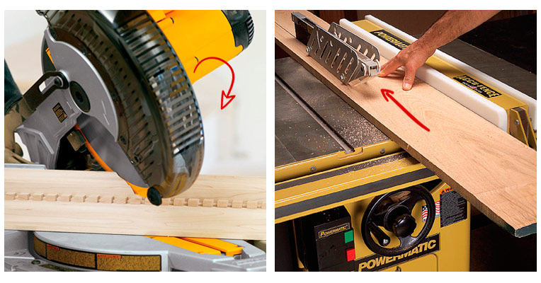 Difference between a miter saw and a table saw