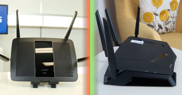 Linksy and Netgear Wireless Routers Side by Side