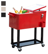 Outsunny Rolling Ice Chest Patio Cooler Cart