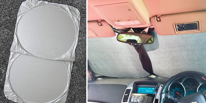 Review of A1 Windshield Sun Shade Luxurious 210T Fabric for Maximum UV and Sun Protection -Foldable Sunshade