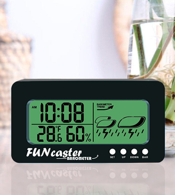 TecScan FUNcaster Barometer with Time, Temperature, Humidity - Bestadvisor