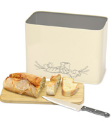 Cooler Kitchen Extra Large Vertical Bread Box With Eco Bamboo Cutting Board Lid