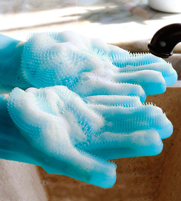 ThxToms Silicone Scrub Cleaning Gloves with Scrubber for Dishwashing and Pet Grooming - Bestadvisor
