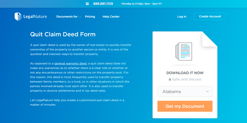 Review of LegalNature Quit Claim Deed Form