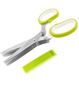 Jenaluca Heavy Duty 5 Blade Herb Scissors with Safety Cover