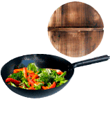 Souped Up Recipes Carbon Steel Wok with Lid & Spatula