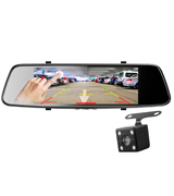 Pruveeo D700 Touch Screen Mirror Dash Cam (Front 1080p & Rear View)