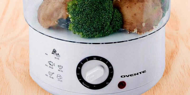 Ovente FS53 W Electric Vegetable and Food Steamer in the use - Bestadvisor