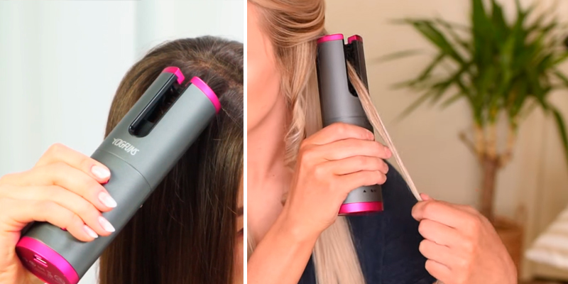 Duomishu Rechargeable Automatic Curling Iron in the use - Bestadvisor
