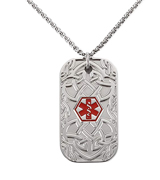 BAIYI Stainless Steel Celtic Pattern Tag Medical Alert ID Necklace