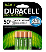 Duracell AAA-Rechx4 Rechargeable Batteries