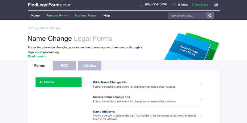 Review of FindLegalForms Name Change Legal Forms