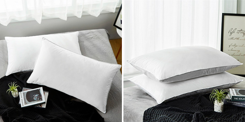 Review of puredown Natural Goose Down Feather White Pillow Inserts