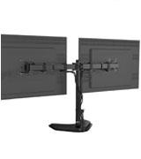 WALI MF002 Free Standing Dual LCD Monitor Fully Adjustable Desk Mount Fits Two Screens up to 27”
