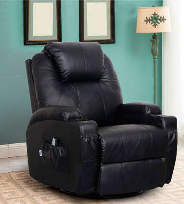 Esright Massage Recliner Heated Fabric Ergonomic Lounge 360 Degree Swivel - Bestadvisor