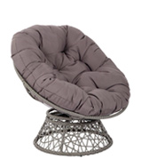 OSP Designs BF25292-GRY Papasan Chair with Poly-fill Cushion