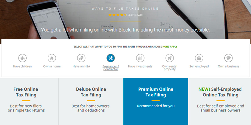 H&R Block Online Tax Filing in the use - Bestadvisor