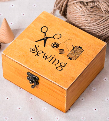 MissLytton Wooden Sewing Box with Sewing Kit Accessories - Bestadvisor