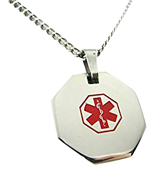 My Identity Doctor P1R-CST-N22 Medical Alert Necklace with Free Engraving