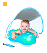 LAYCOL Inflatable Ring with Canopy Baby Swimming Float