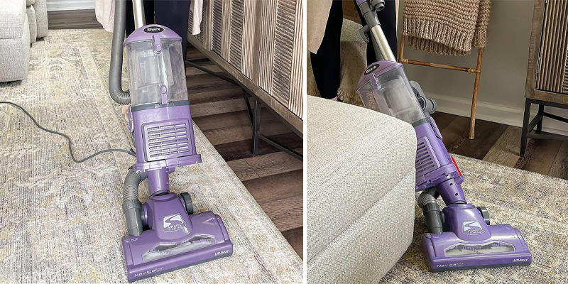 Shark Navigator Upright Vacuum for Carpet and Hard Floor with Lift-Away Handheld HEPA Filter in the use - Bestadvisor