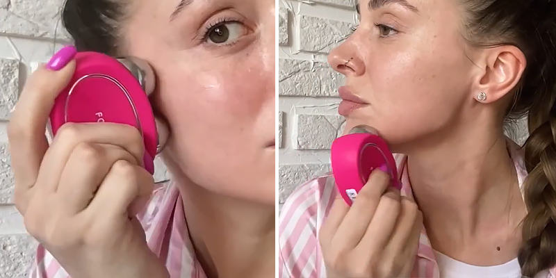 FOREO F9502 Microcurrent Facial Toning Device in the use - Bestadvisor