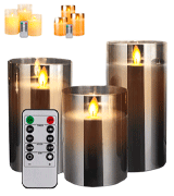 Yinuo Timer Remote Glass Effect Flameless Led Candles