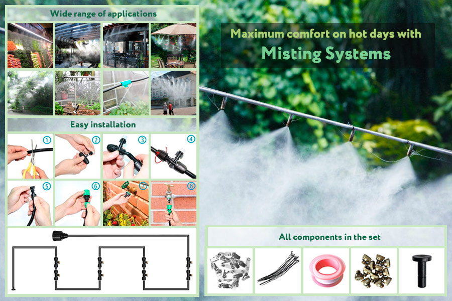 Comparison of Misting Systems for Patios, Gazebos and Backyards Cooling