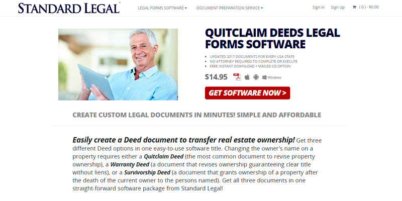 Review of Standard Legal Quitclaim Deeds Legal Forms Software