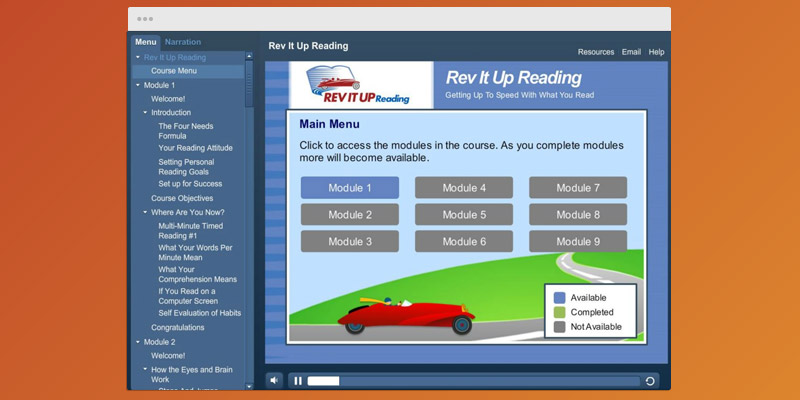 Review of Rev It Up Speed Reading Course