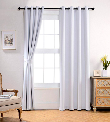 Miuco Thermal Insulated Grommet 52-Inch-by-84-Inch Blackout Window Curtain Panels with 2 Tie Backs - Bestadvisor