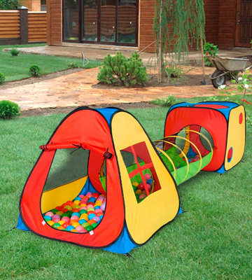 UTEX 3 in 1 Pop Up Play Tent with Tunnel, Ball Pit for Kids - Bestadvisor