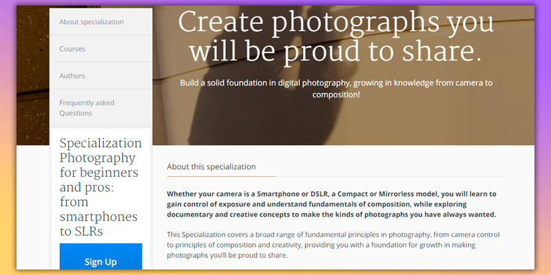 Coursera Photography classes in the use - Bestadvisor