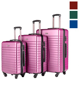 LEMOONE Luggage 3 Piece Set Pink Hard Shell Suitcase Lightweight, 20, 24, 28