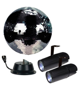 Adkins Professional lighting MBKIT-12DUAL-A 12 Disco Mirror Ball Complete Party Kit