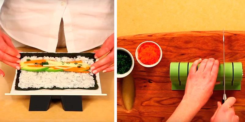 Sushiquik Super Easy Detachable sushi mat in the use - Bestadvisor