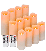 Enido Pack of 12 Battery Flameless Candles Led