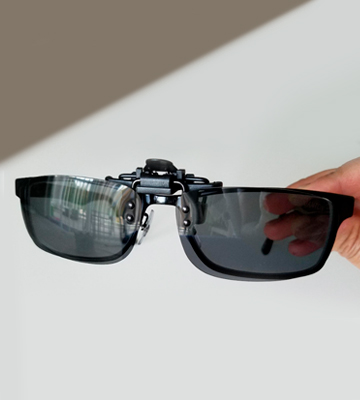 CAXMAN JD7301-S Polarized Clip-on Flip Up Metal Clip Rimless Sunglasses for Prescription Glasses - Bestadvisor