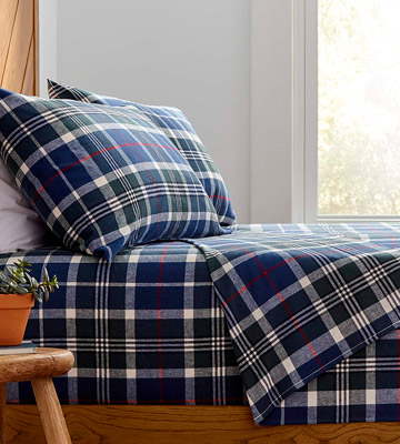 Stone & Beam Rustic 100% Cotton Plaid Flannel Bed Sheet Set - Bestadvisor