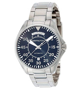 Hamilton H64615135 Men's 'Khaki Aviation' Swiss Automatic Stainless Steel Dress Watch, Color:Silver-Toned
