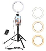 UBeesize 8 Selfie Ring Light with Tripod Stand & Cell Phone Holder