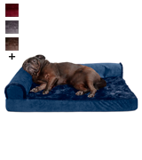 Furhaven Plush Orthopedic L-Shaped Chaise Lounger & Traditional Sofa-Style Dog Bed