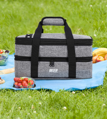 MIER 10100034-283-S01 Insulated Double Casserole Carrier Thermal Lunch Tote - Bestadvisor