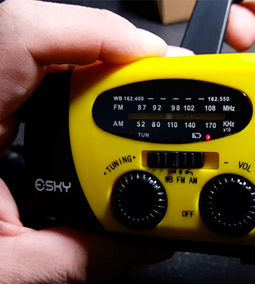 Esky ES-CR01 Portable Emergency Radios Hand Crank Self Powered AM/FM/NOAA Solar Weather Alert Radio with 3 LED Flashlight 1000mAh Power Bank - Bestadvisor