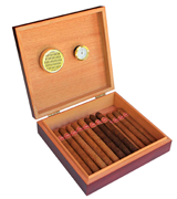 CASE ELEGANCE 25 CIGARS Spanish Cedar Humidor with Magnet Seal and Humidifier Gel