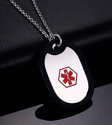 BBX JEWELRY NC1014DZ Medical Alert ID Tag Necklace with Rolo Chain - Bestadvisor