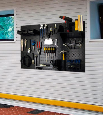 Wall Control 30-WRK-400 BB Metal Pegboard Storage Kit with Black Toolboard and Black Accessories - Bestadvisor