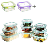 Bayco 18 Pieces Glass Storage Containers with Lids