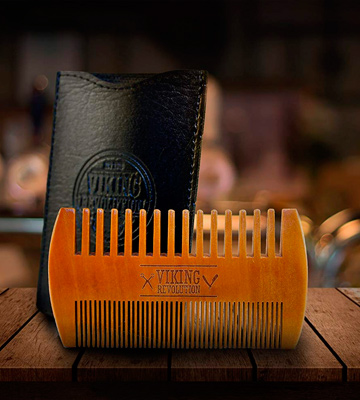 Viking Revolution Wooden Beard Comb & Case, Dual Action Fine & Coarse Teeth - Bestadvisor